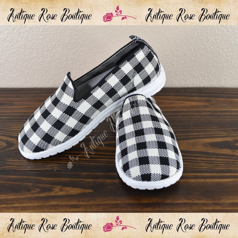 🌹 Very G Gypsy Jazz Swift White And Black Slip-Ons
